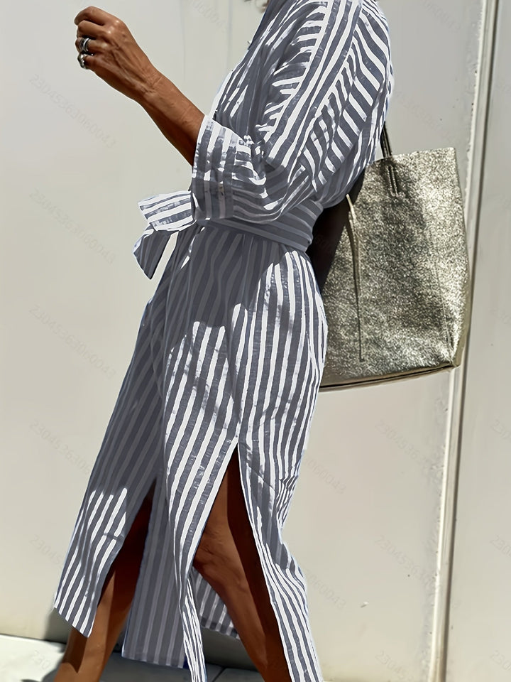 Christine | Striped Belted Dress