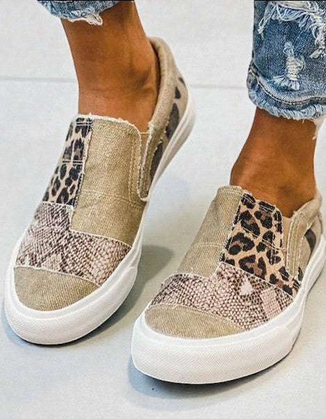 Quinny | Leopard Canvas Shoes