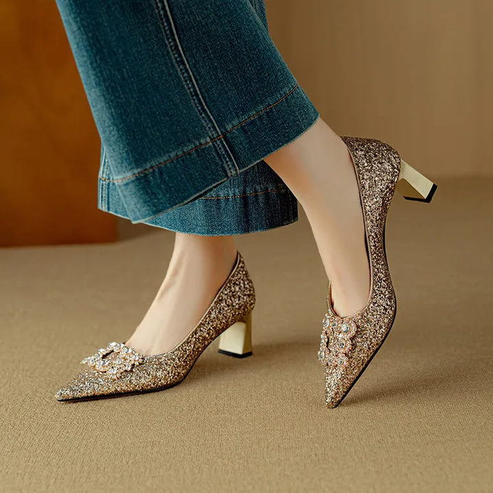 Gloria | Glitter Detail Pumps