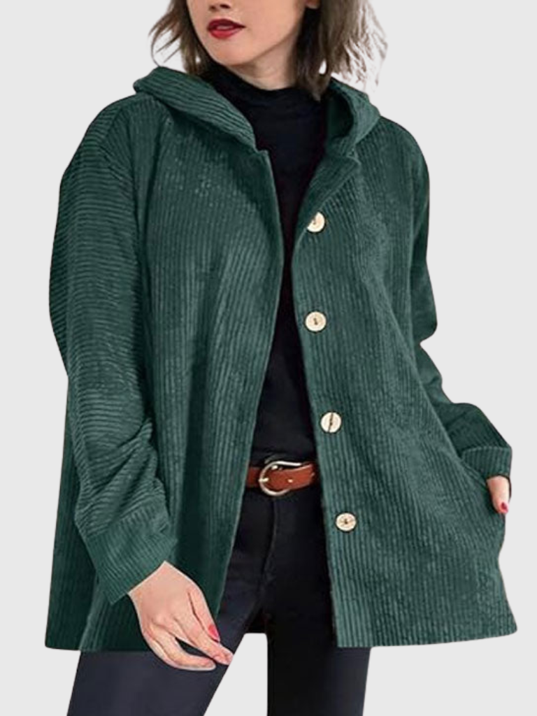 CLAUDINE | CORDUROY HOODED JACKET