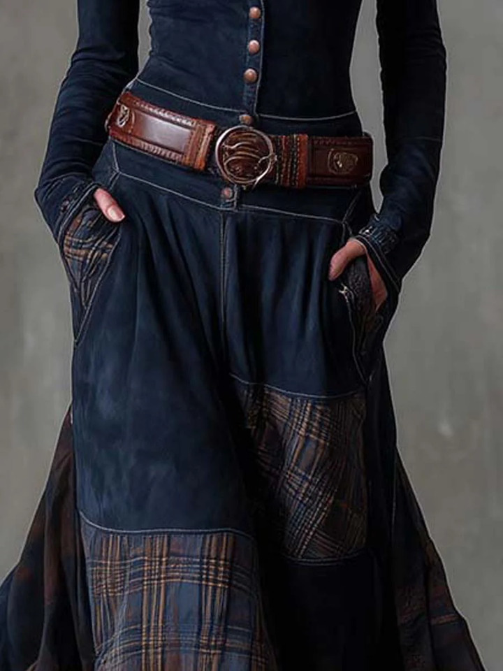 Azucena - Maxi Suede Dress with Belt