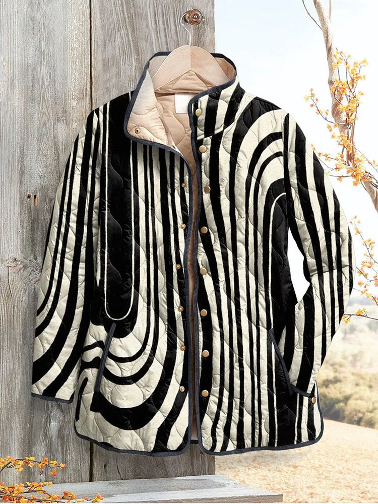 Nicole | Women's Casual Quilted Jacket with Abstract Geometric Design