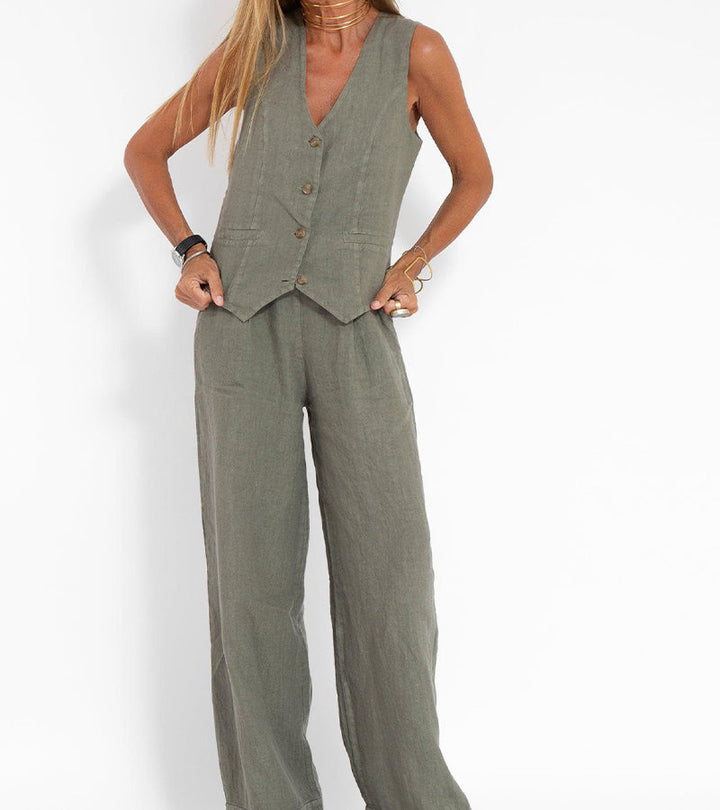 Aira | Vest & Wide Leg Trouser Set