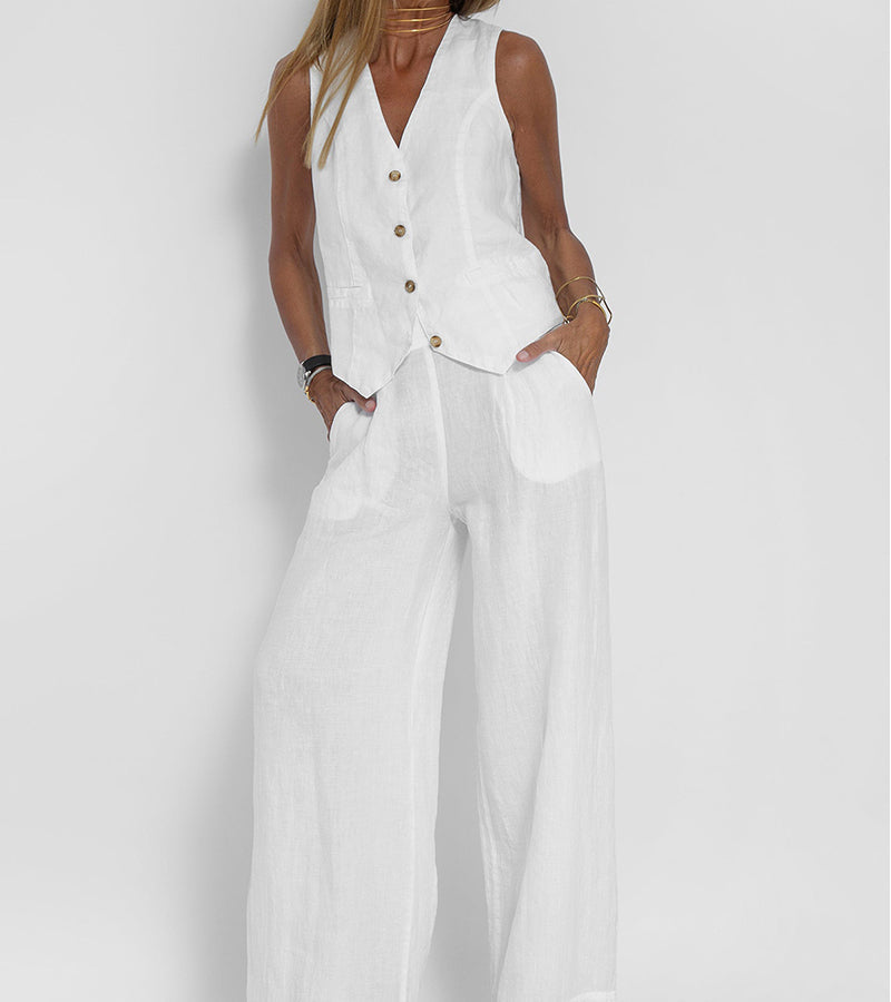 Aira | Vest & Wide Leg Trouser Set