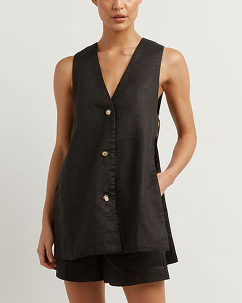 Fiona | Sleeveless Button Set