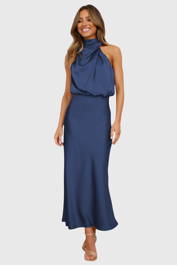 Ava | Satin Halter Dress