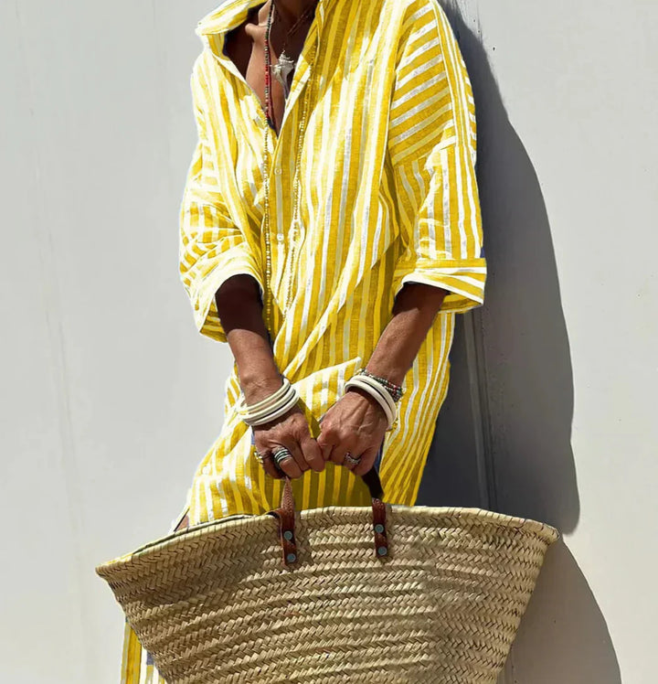 Christine | Striped Belted Dress