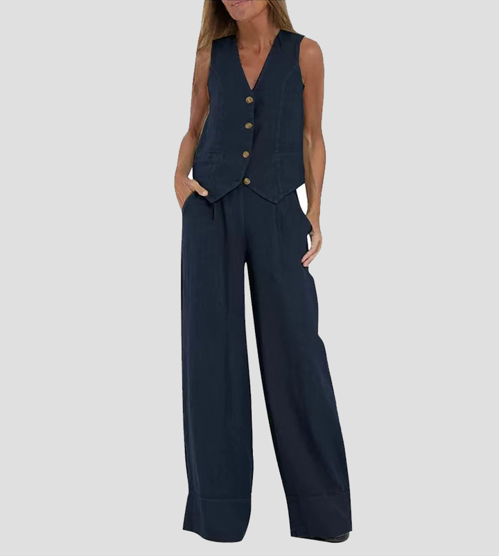 Aira | Vest & Wide Leg Trouser Set