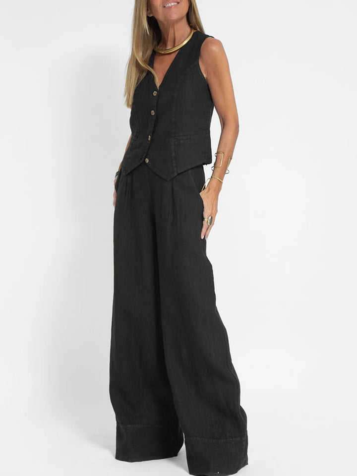 Aira | Vest & Wide Leg Trouser Set