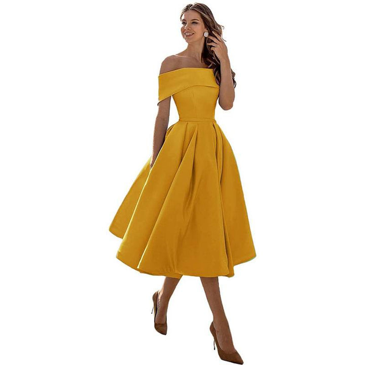 Romy - Chic Off-the-Shoulder Draped Maxi Dress
