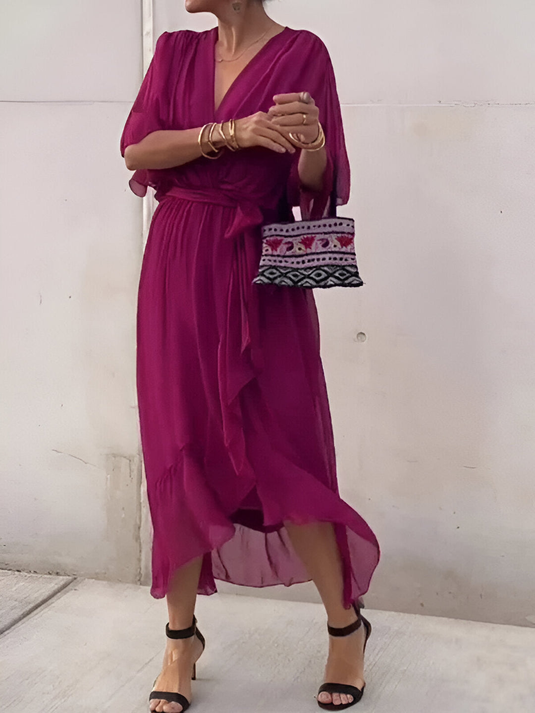 Monica | Chiffon V-Neck Dress