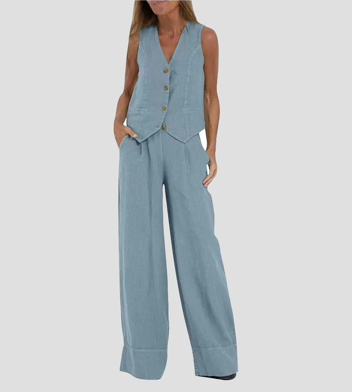 Aira | Vest & Wide Leg Trouser Set