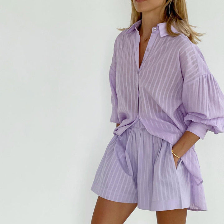 Viola | Button Up Shorts Set