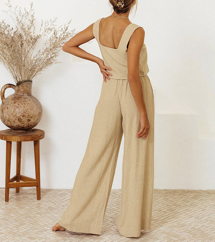 Megan | Top & Wide Leg Trouser Set
