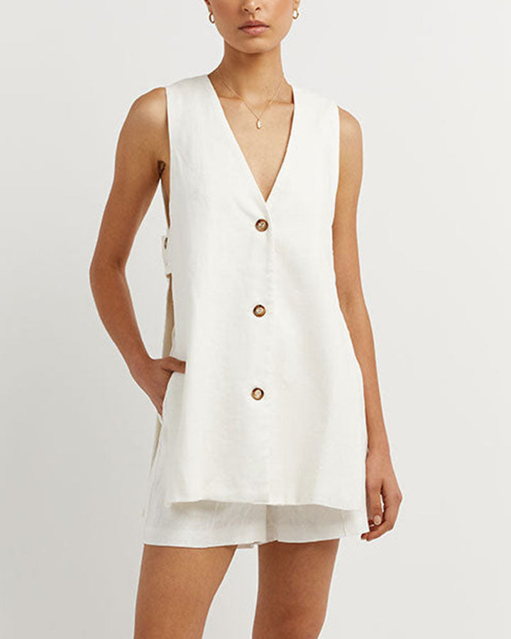 Fiona | Sleeveless Button Set