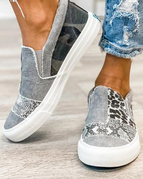 Quinny | Leopard Canvas Shoes