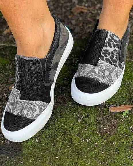 Quinny | Leopard Canvas Shoes