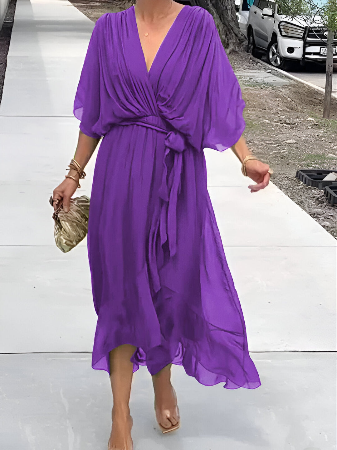 Monica | Chiffon V-Neck Dress