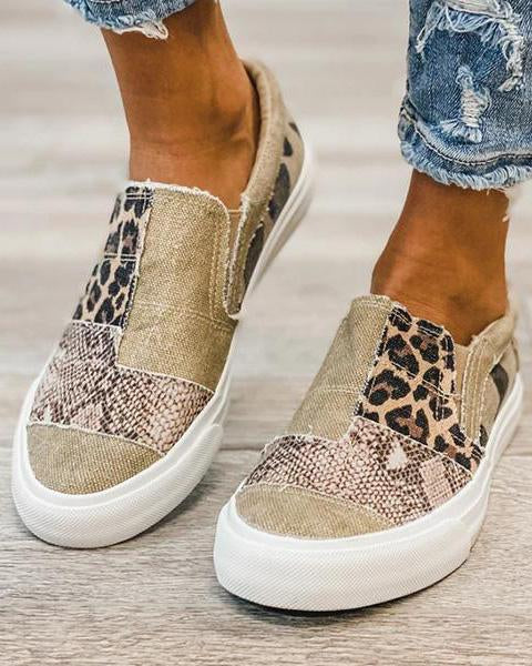 Quinny | Leopard Canvas Shoes