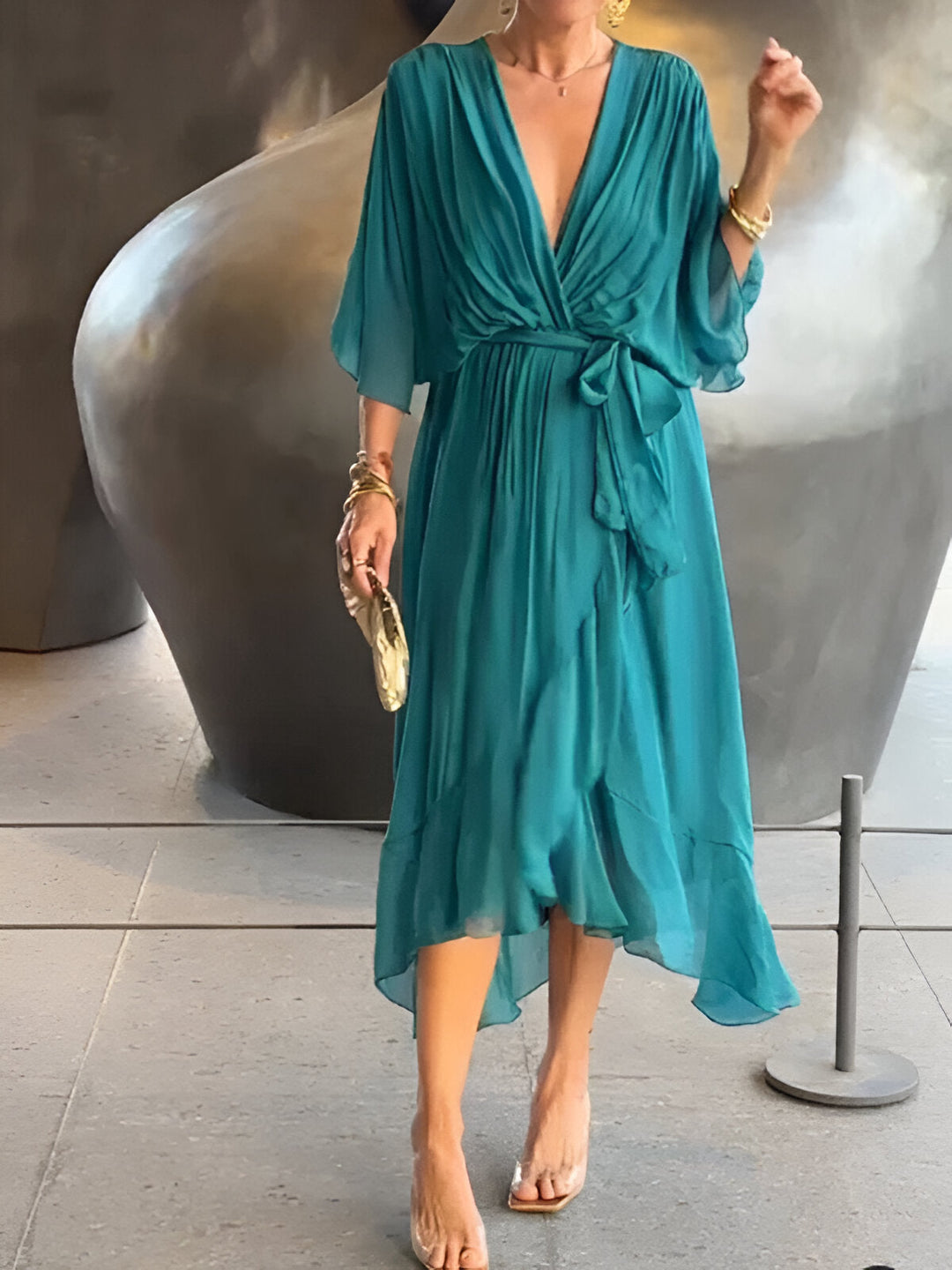 Monica | Chiffon V-Neck Dress